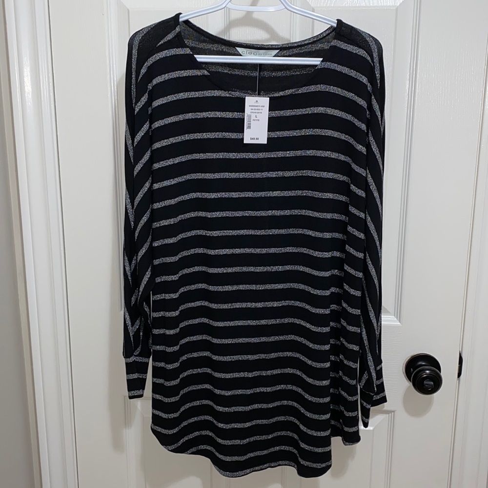 cleo | NWT: Woman’s Petite Striped Blouse - Size Large